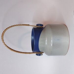 Takahashi Vintage Crock With Wicker Handle San Francisco CA Made in Japan